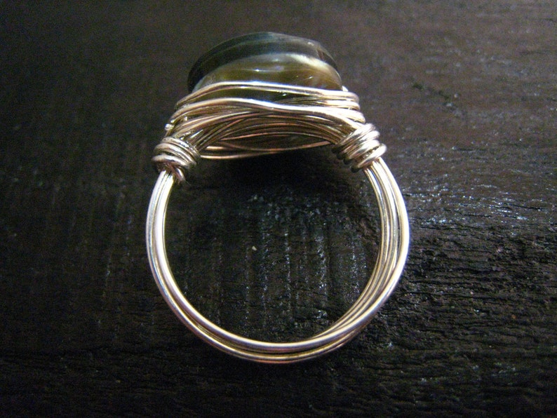 Abalone Handmade Ring in sterling silverring size 5 to 11 image 4