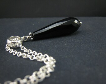 black onyx  teardrop pendant