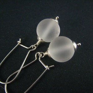 clear quartz earrings,sterling silver image 2