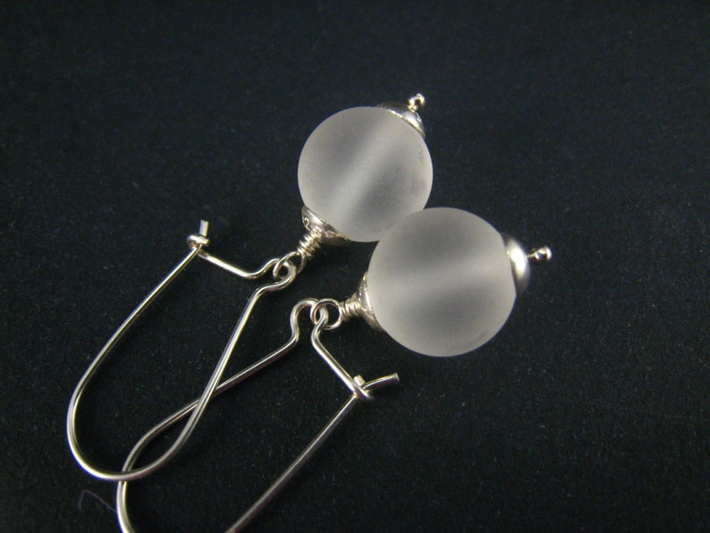 clear quartz earrings,sterling silver image 2