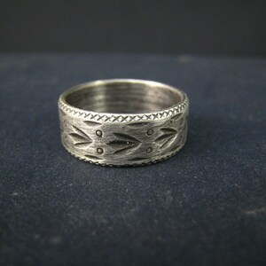 oxidized fine silver ring,size 8 image 4