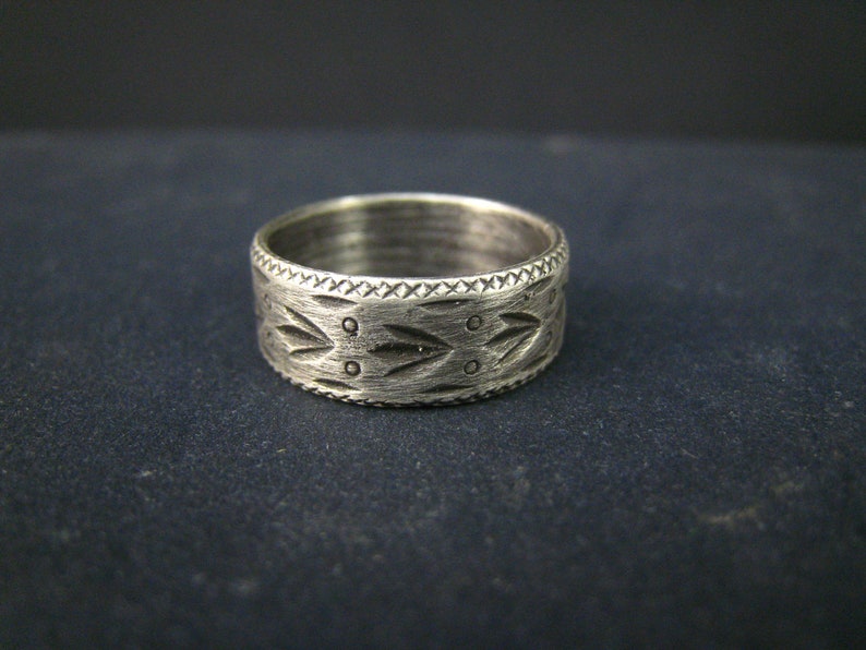 oxidized fine silver ring,size 8 image 4