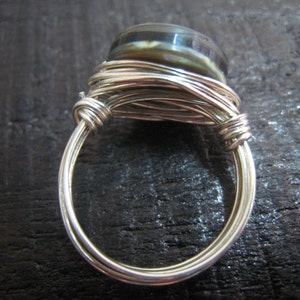 Abalone Handmade Ring in sterling silverring size 5 to 11 image 3