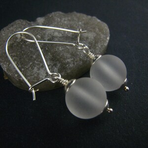 clear quartz earrings,sterling silver image 1