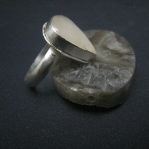 natural teardrop moonstone fine silver ring image 5