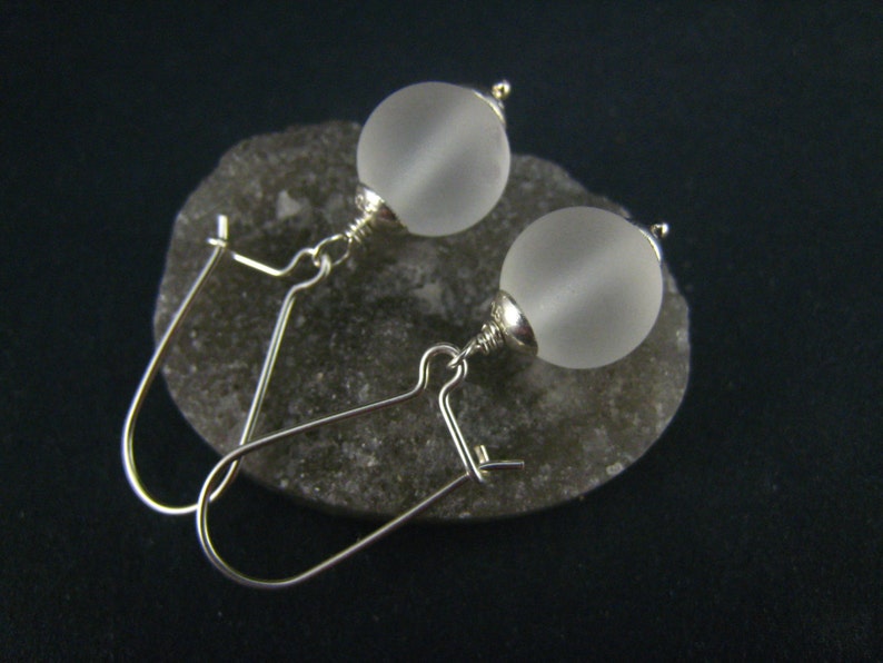 clear quartz earrings,sterling silver image 4