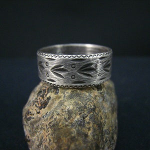 oxidized fine silver ring,size 8 image 1