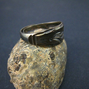 Oxidized sterling silver adjustable ring image 4