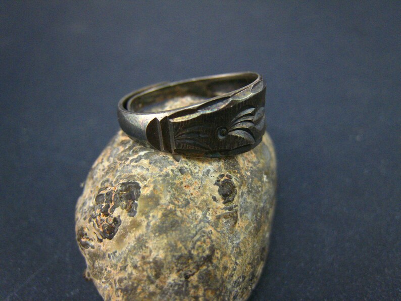 Oxidized sterling silver adjustable ring image 4