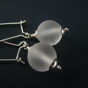 clear quartz earrings,sterling silver image 3