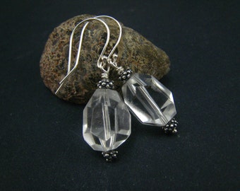 Clear Quartz Nugget Earrings