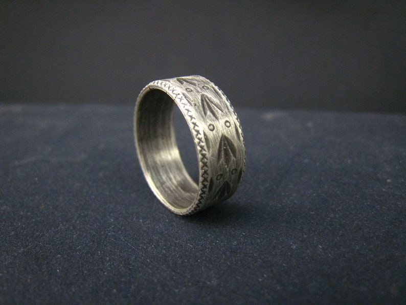 oxidized fine silver ring,size 8 image 2