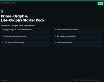 Prime-Graph & Lite-Graphs Starter Pack — Multi-Tool PKM Architecture | Graph Planner + Tag Mapping | Knowledge Management System Design