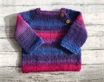 hand knit baby sweater size 0-6 months