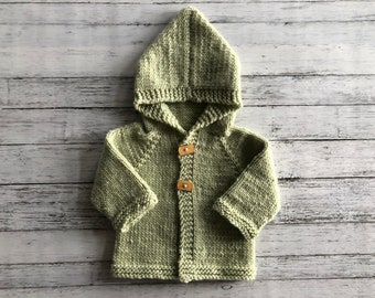 hand knit baby cardigan, newborn