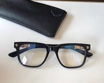 Czarno-złote gotyckie okulary zauszne