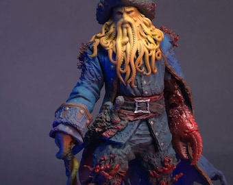 Davy Jones-figuur - handgeschilderde vliegende Hollander-kapitein 20 cm (7,8")