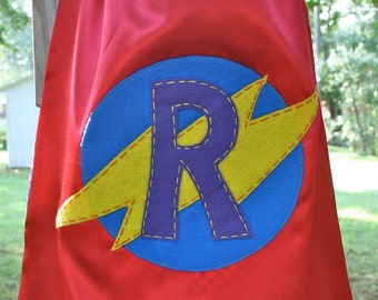 Custom Superhero Cape: Hand-Stitched Satin, Personalized Letter