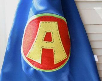 Custom Superhero Cape: Hand-Stitched Satin, Personalized Letter