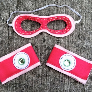 Meisjes superheld masker en manchetten