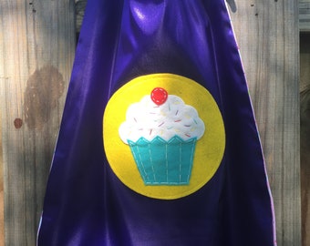 Birthday Cupcake Superhero Cape