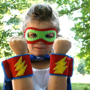 Superhero Mask/Cuff set- Christmas costume-Customize- Superhero Accessory-Superhero Dress Up Party