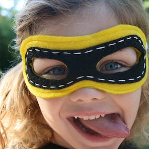 Handmade Eco-Felt Superhero Mask: Embroidered Costume Mask