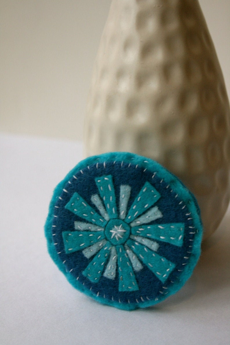 Turquoise Felt Star Clip