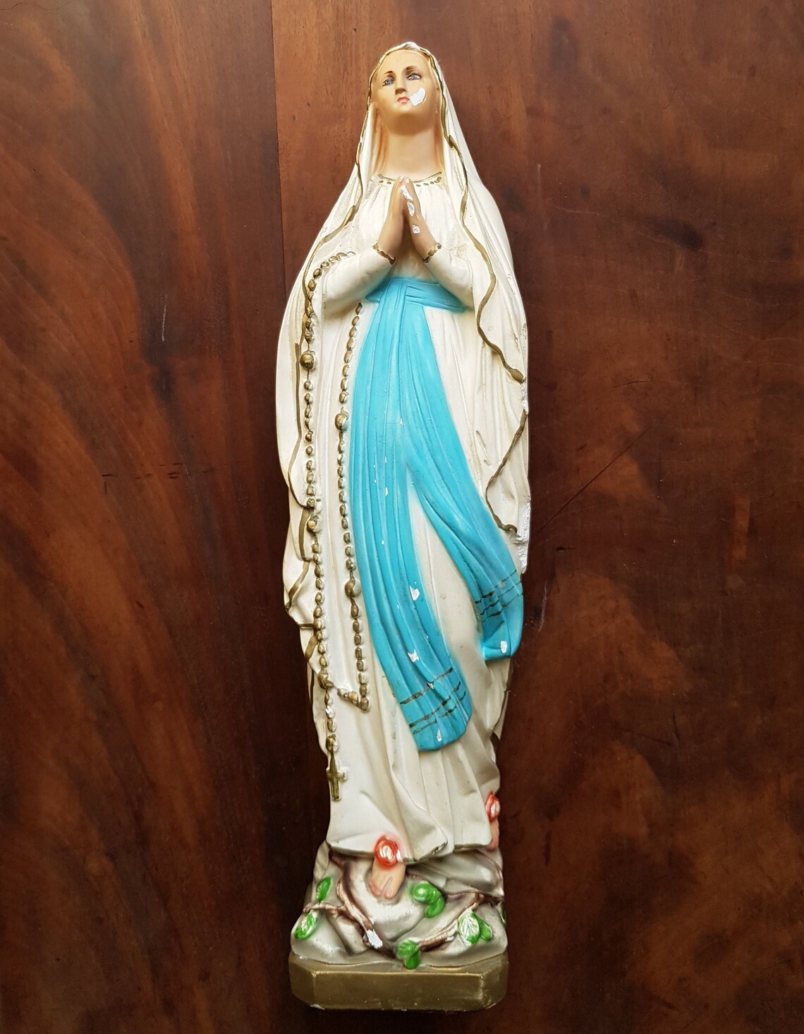 Vintage Italian Virgin Mary Statue Religious Chalkware Etsy Australia