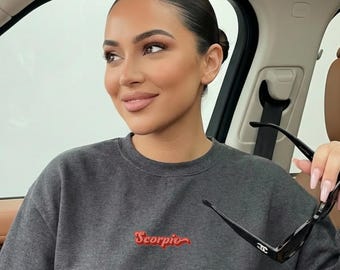 Skorpion Sweatshirt Damen, Scorpio Pullover, Sternzeichen Geschenk für Frauen, Zodiac Sweater, Astrologie Geschenk, Spirituelles Shirt