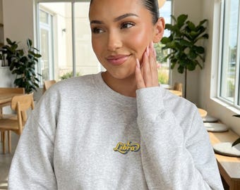 Waage Sternzeichen Sweatshirt Damen, Libra Pullover, Astrologie Geschenk, Retro Zodiac Sweater, Spirituelles Witchy Geschenk