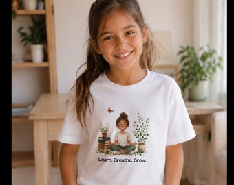 Learn Breathe Grow Shirt, Growth Mindset Kids Tee, Mindfulness Shirt, Back to School Shirt, Calm Classroom Shirt, Student Gift