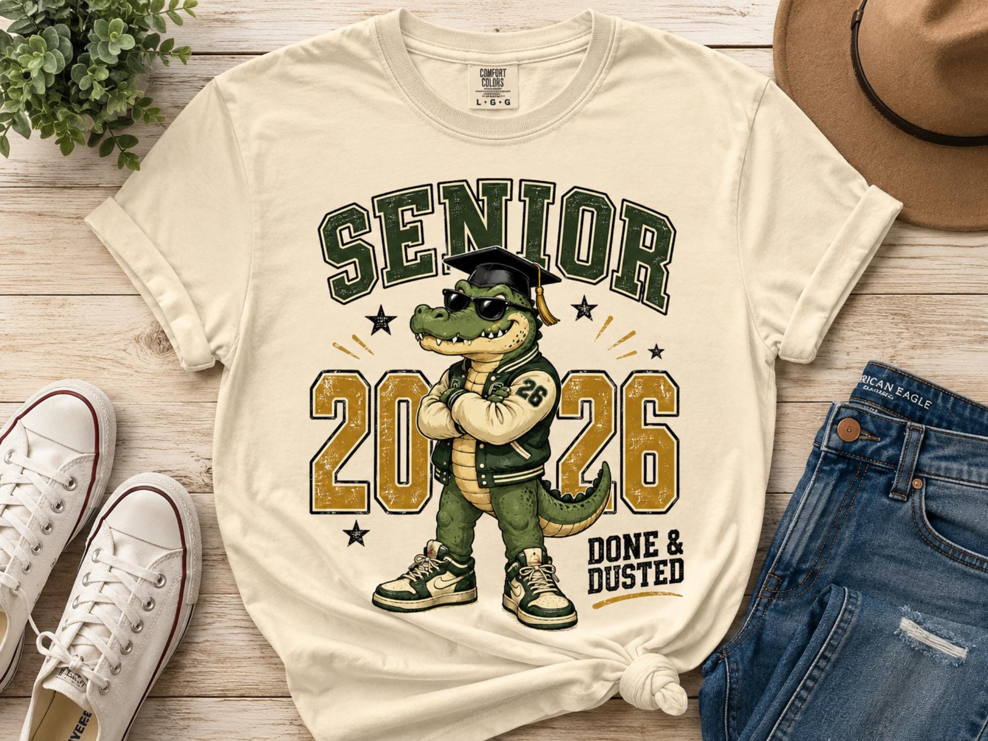 Senior 2026 PNG | Graduation Gator PNG | Retro Graduation Shirt Design ...