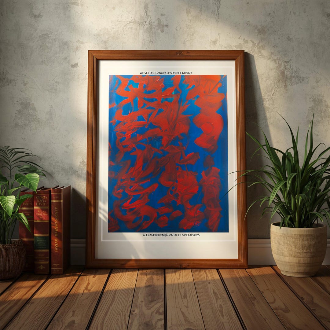 Red & Blue Abstract Expressionist Art Print • Modern Contemporary ...
