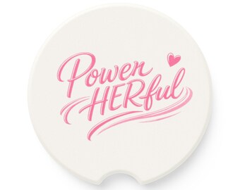 Dessous de verre puissant pour voiture | Insert pour porte-gobelet en pierre ollaire avec inscription rose