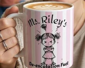 Personalized Teacher Mug for Overwhelmed Educator De Escalation Fuel Coffee Cup Funny Classroom Gift Teacher Appreciation Gift Ideas