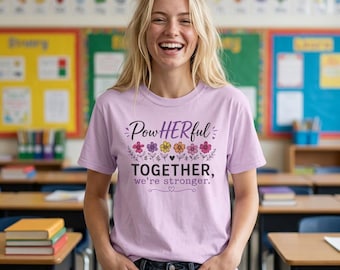 Camiseta para el equipo de profesores para educadores sobrecargados Más fuertes juntos Regalo de bienestar Camiseta para educadores tranquilos Regalo de ánimo para profesores Manga corta