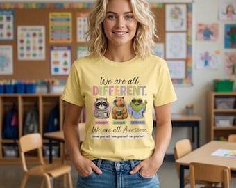 Camiseta para profesor introvertido, ambivertido y extrovertido, camiseta para educador inclusivo, regalo para profesor abrumado, camiseta para educador tranquilo, aula de aprendizaje socioemocional