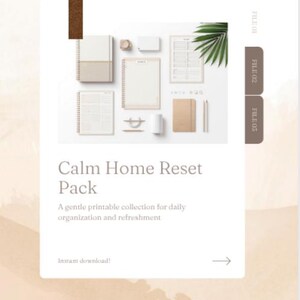 Calm Home Reset-pakket, planner voor zachte reiniging, wekelijkse checklist (pdf-download)