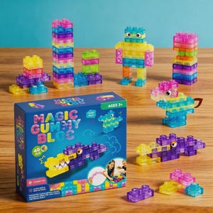 Soft Silicone Building Blocks, Stress-Relief Squeezies, Interlocking Jelly Blocks (Large Cubes) — Educational Sensory Toys for Children