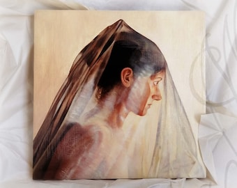 Peinture à l’huile sur bois originale de Martinefa - «CLARI-ANNE» (Voile)