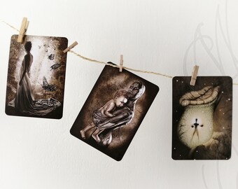 Trio of Martinefa's Postcards "Dark Thoughts" - 14,8 x 10,5 cm