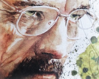 Póster de lámina artística (numerado y firmado por el artista) - Cuadro de Martinefa "WALT", personaje de "Breaking Bad" - 27 x 33 cm
