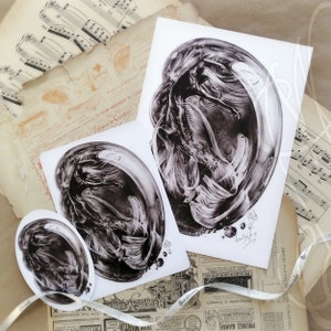 Ensemble de trois tirages papier d'un dessin de Martinefa "SIRÈNE" - Décoration de la maison