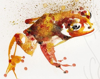 Martinefa's Original watercolor and Ink "Frog"