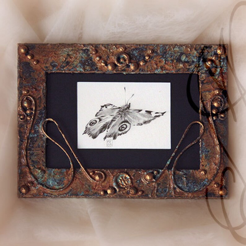 Martinefa's original drawing presented in hand personalised frame Butterfly Frivole image 2