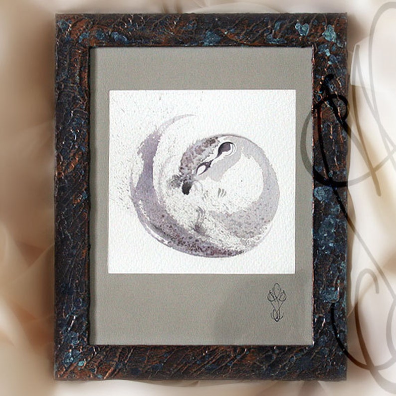 Martinefa's Original watercolor and Ink, presented in hand personalised frame Rodent Rongeur image 2