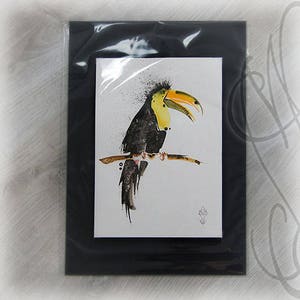 Martinefa's Original watercolor and Ink Bird Toucan image 4