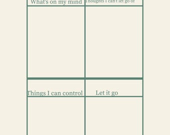 Brain Dump Worksheet, Overthinking Help, Anxiety Relief, Clear Your Mind Printable, Mental Health Journal