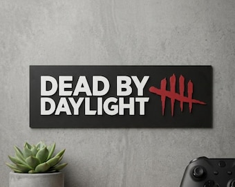 Letrero de pared impreso en 3D de Dead by Daylight - Decoración para sala de juegos - Arte de pared con el logo de DBD - Montaje ligero y sin daños - Regalo para gamers